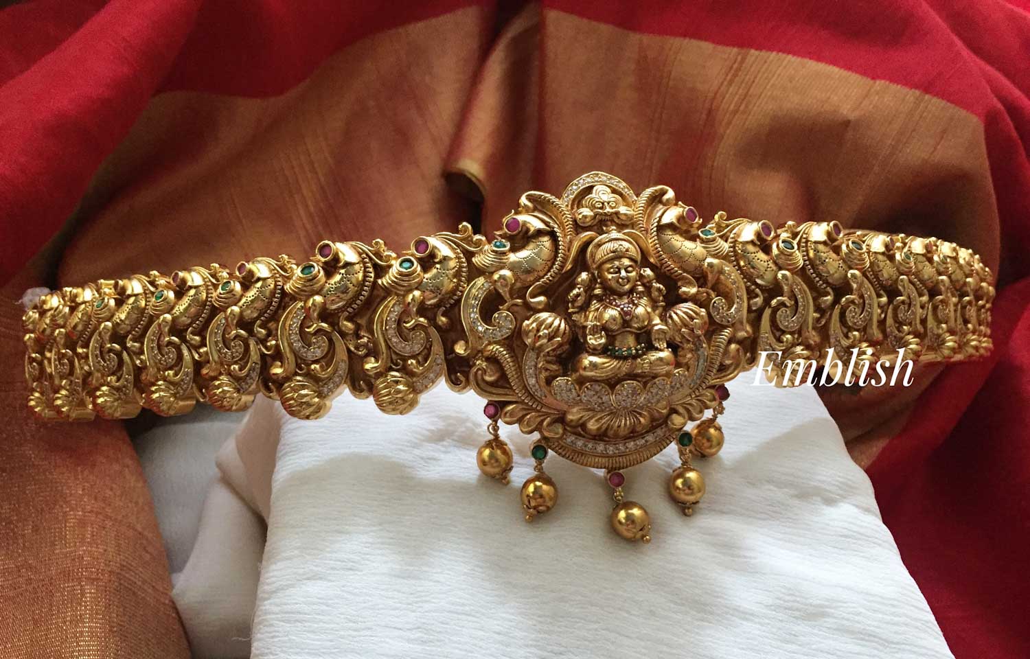 Gold alike Lakshmi Peacock hip belt 